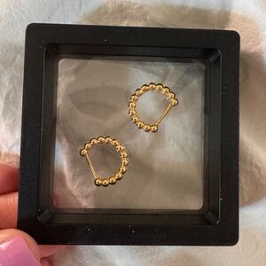 Elegant Gold Beaded Hoop Earrings